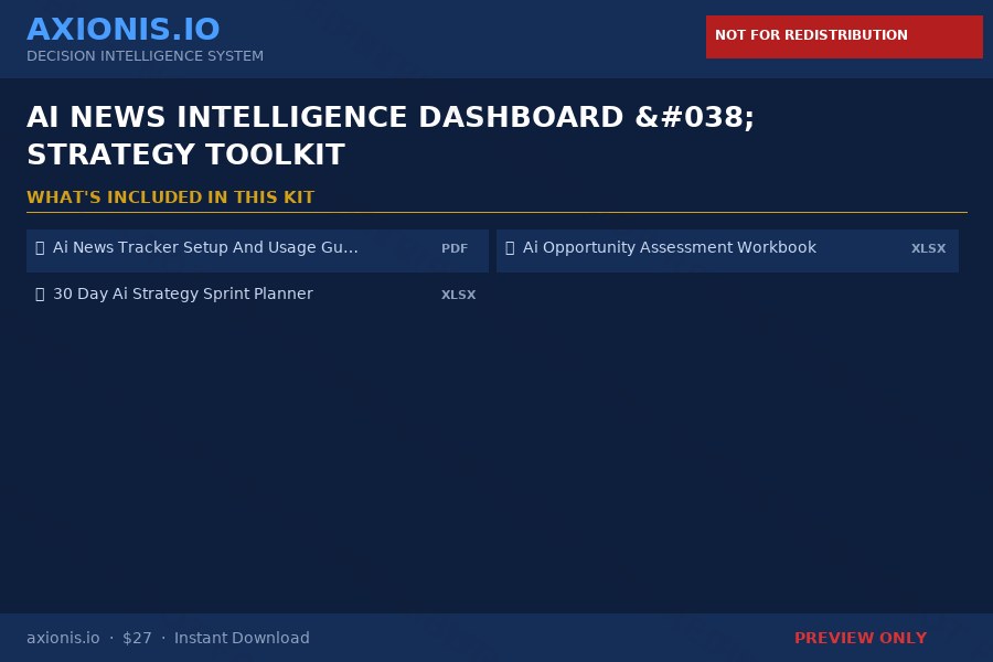 Preview 1 of AI News Intelligence Dashboard & Strategy Toolkit