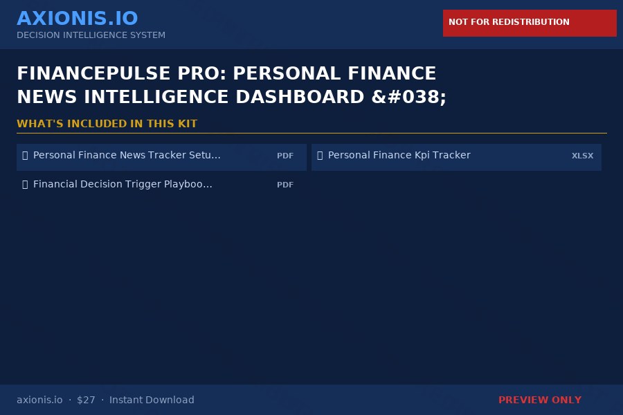 Preview 1 of FinancePulse Pro: Personal Finance News Intelligence Dashboard & Toolkit