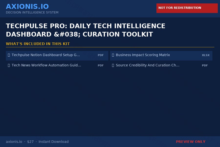 Preview 1 of TechPulse Pro: Daily Tech Intelligence Dashboard & Curation Toolkit