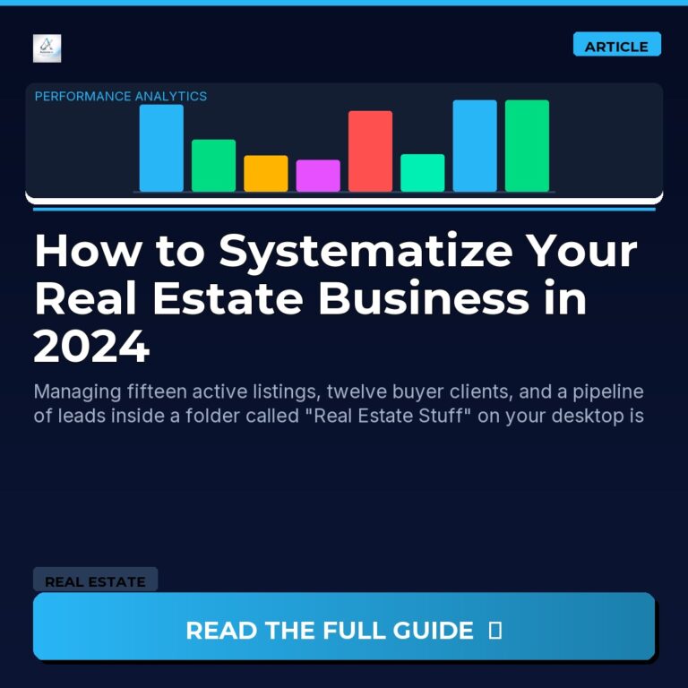 How to Systematize Your Real Estate Business in 2024